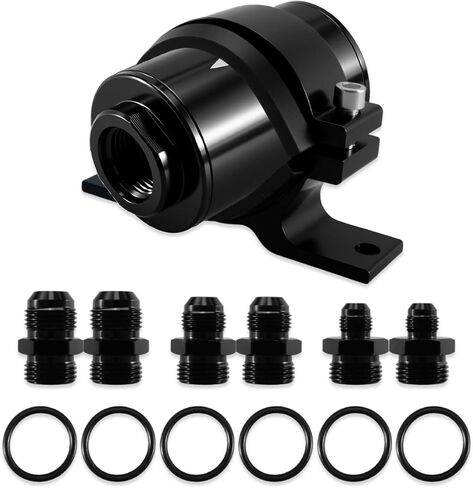 3.5Inch Inline Fuel Filter 100 Micron with 6AN 8AN 10AN Accessory Adapter 50mm Clamp fit for Most Gasoline Diesel E85 Vehicles with Rubber Fuel Lines in Saudi Arabia