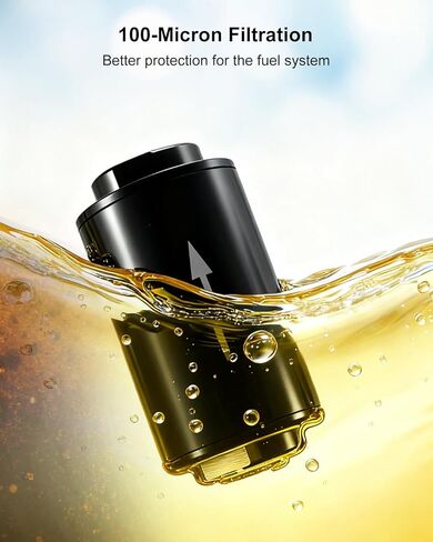 3.5Inch Inline Fuel Filter 100 Micron with 6AN 8AN 10AN Accessory Adapter 50mm Clamp fit for Most Gasoline Diesel E85 Vehicles with Rubber Fuel Lines in Saudi Arabia