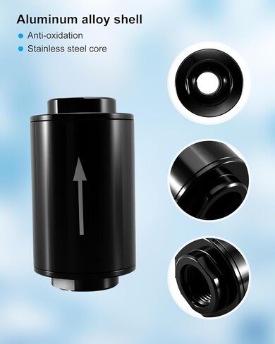 3.5Inch Inline Fuel Filter 100 Micron with 6AN 8AN 10AN Accessory Adapter 50mm Clamp fit for Most Gasoline Diesel E85 Vehicles with Rubber Fuel Lines in Saudi Arabia