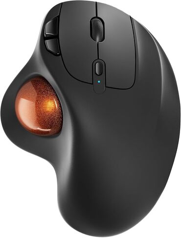 Nulea M501 Wireless Trackball Mouse, Rechargeable Ergonomic, Easy Thumb Control, Precise & Smooth Tracking, 3 Device Connection (Bluetooth or USB), Compatible for PC, Laptop, iPad, Mac, Windows. in Kuwait