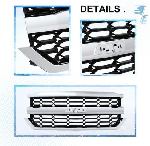 شبكة المصد الأمامي GeRRiT شبكة علوية كروم + أسود لسيارة 2016 2017 2018 شيفروليه سيلفرادو 1500 in Kuwait