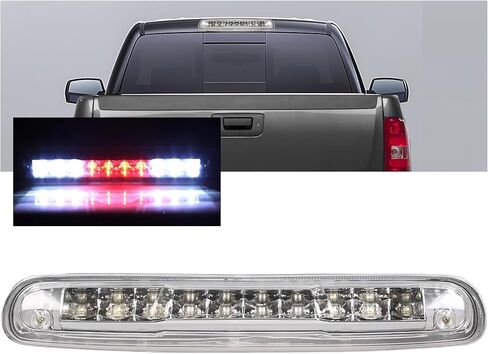 ECOTRIC LED Rear Roof Third 3RD Brake Light Compatible with 2007-2013 Chevy Chevrolet Silverado/GMC Sierra 1500 2500 3500HD LED Cargo High Mount Stop Lamp - Clear Lens in Saudi Arabia