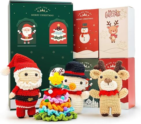 Handmade Christmas Emotional Support Crochet Gifts, Positive Crochet Stuffed Animals Set Emotional Support Nuggets Burr Basket Stuffer for Son Daughter Grandkid Grandma Coworker Gift Xmas Decoration in Saudi Arabia