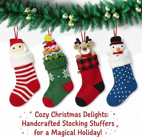 Handmade Christmas Emotional Support Crochet Gifts, Positive Crochet Stuffed Animals Set Emotional Support Nuggets Burr Basket Stuffer for Son Daughter Grandkid Grandma Coworker Gift Xmas Decoration in Saudi Arabia