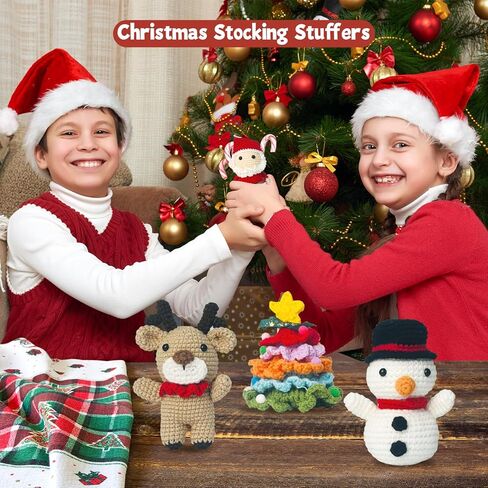 Handmade Christmas Emotional Support Crochet Gifts, Positive Crochet Stuffed Animals Set Emotional Support Nuggets Burr Basket Stuffer for Son Daughter Grandkid Grandma Coworker Gift Xmas Decoration in Saudi Arabia