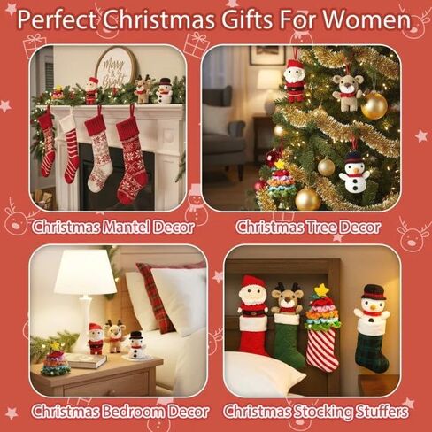 Handmade Christmas Emotional Support Crochet Gifts, Positive Crochet Stuffed Animals Set Emotional Support Nuggets Burr Basket Stuffer for Son Daughter Grandkid Grandma Coworker Gift Xmas Decoration in Saudi Arabia