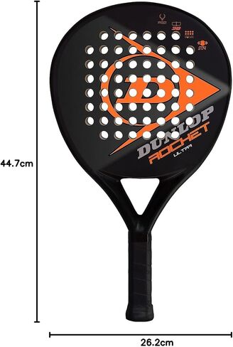 مضرب Dunlop Sports Rocket Ultra Padel، أسود/أصفر in Saudi Arabia