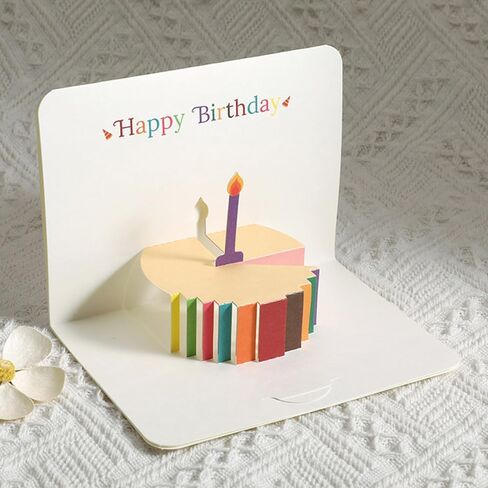 3D Cake Birthday Pattern Greeting Card Birthday Cards, with Beautiful Blessing Messages for Special Occasions (1 Cards With Envelopes) in Saudi Arabia