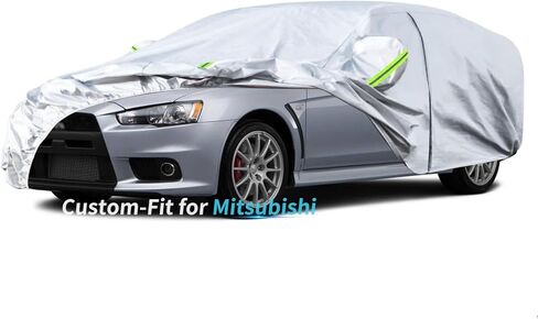 Custom-Fit for Mitsubishi Car Cover, 7 Layers Car Cover Waterproof All Weather for Automobiles, Outdoor Full Cover Rain Sun UV Protection with Zipper (for Mitsubishi Lancer Evolution) in Saudi Arabia