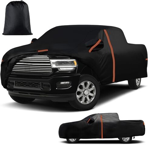 Waterproof Truck Cover for Dodge Ram 2500/3500 Regular/Quad/Mega 6.4" Bed（2003-2009, All Weather Outdoor Pickup Car Cover with Zipper Door & Windproof Straps, Sun UV Protect in Saudi Arabia