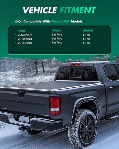 SCITOO Hard Tri-Fold Truck Bed Tonneau Cover Compatible for Ford F150 2004-2020 Styleside 5'5"FT Bed Truck Bed Cover Kit 66" in Saudi Arabia