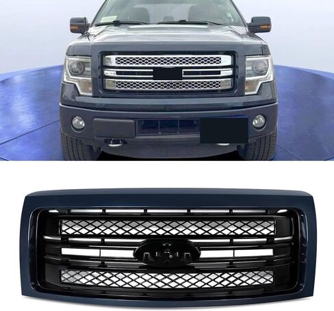 Chrome Front Grille Compatible with 2009-2014 Ford F150 Platinum Style Bumper Grill Assembly Replace for DL3Z8200EA,FO1200631C in Saudi Arabia