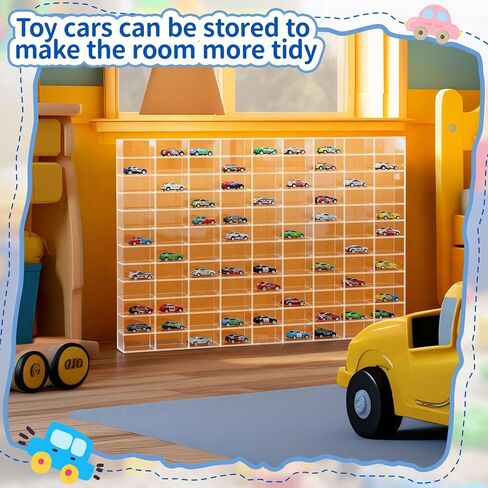 Acrylic 1/64 Scale Hot Diecast Wheels Display Case, Wall Mount, Holds 108 Toy Cars, Clear Storage Cabinet Shelf Rack Organizer for Collectible Model Cars Vehicles, 23.8 x 33.8/ Inches in Saudi Arabia