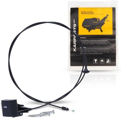 KarParts360 For Jeep Grand Cherokee 2005 06 07 08 09 2010 Hood Release Cable | Texture Black | Plastic/Metal | 0.227 Volume (CBF) | With Handle | Replacement For 55394495AB in Saudi Arabia