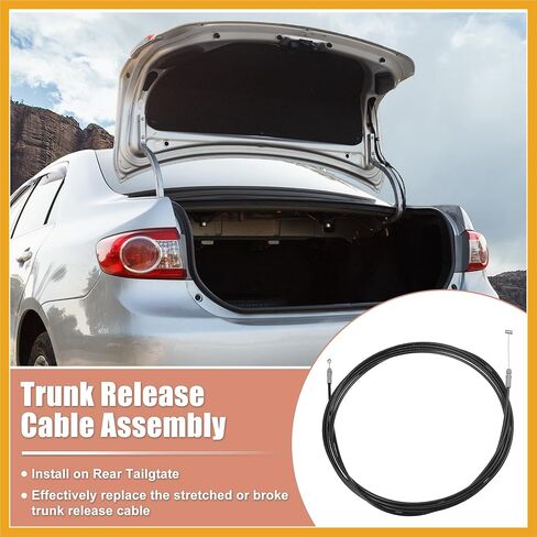 Trunk Lock Latch Release Cable for Toyota Corolla 09-13 Deck Lid Release Cable 64607-12870 Car Luggage Door Lock Control Cable Tailgate Release Cable Replacement 14ft Replacement in Saudi Arabia