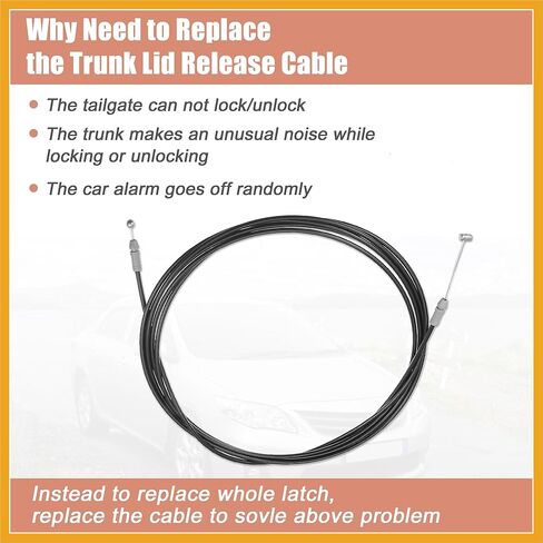 Trunk Lock Latch Release Cable for Toyota Corolla 09-13 Deck Lid Release Cable 64607-12870 Car Luggage Door Lock Control Cable Tailgate Release Cable Replacement 14ft Replacement in Saudi Arabia