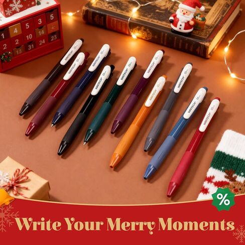 WRITECH Retractable Gel Pens Quick Dry Ink Pens Fine Point 0.5mm Multicolor For Journaling, Drawing, Doodling, and Notetaking (Multicolor) in Kuwait