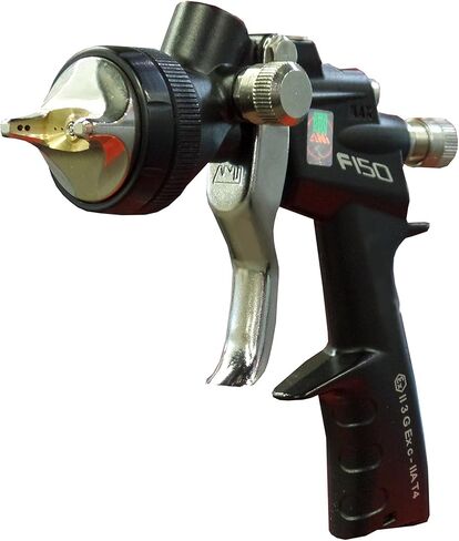مسدس رش الطلاء الاحترافي ANI F160/Plus/S 600cc HVLP - أحجام فوهات متعددة للاختيار من بينها (1.3 مم إلى 2.0 مم) مثالي لهيكل السيارات وأعمال النجارة والتطبيقات الصناعية (تفلون أسود، 1.3 مم) in Kuwait