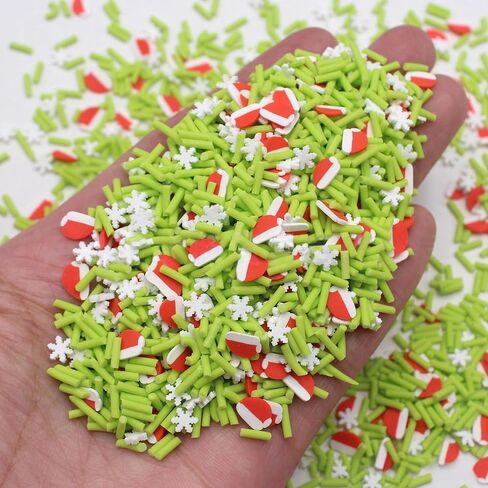 100G Polymer Clay Sprinkles for Crafts, 3D Fimo Assorted Slices Embellishments for DIY Crafts Nail Art Lip Gloss Supplies Cellphone Decoration Accessories (Green) in Saudi Arabia