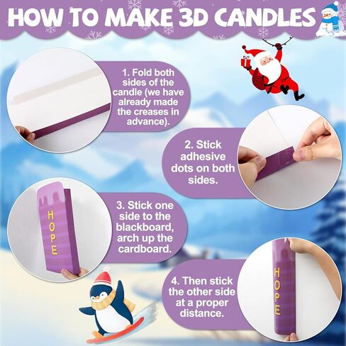 Christmas 3D Advent Bulletin Board Decorations Set Advent Wreath Candle Love Hope Joy Peace Cutouts Religious Bible Verse Wall Decor for Winter Nativity Christian Sunday Classroom Activities Supplies in Saudi Arabia