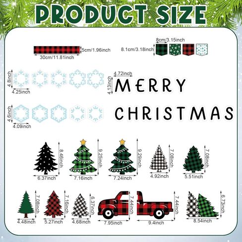 Maitys 72 Pcs Merry Christmas Bulletin Board Decorations Set Christmas Classroom Decorations Tree Red Truck with Snowflake Photo Frame Cutout December Winter Bulletin Board for Holiday School in Saudi Arabia