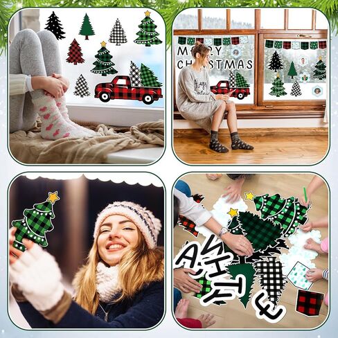 Maitys 72 Pcs Merry Christmas Bulletin Board Decorations Set Christmas Classroom Decorations Tree Red Truck with Snowflake Photo Frame Cutout December Winter Bulletin Board for Holiday School in Saudi Arabia