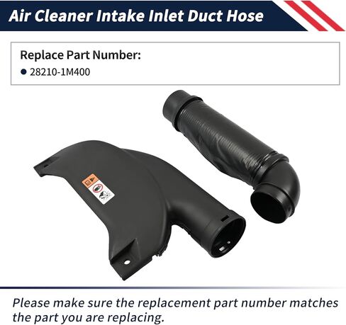 Air Cleaner Intake Inlet Duct Hose Compatible with Kia Forte 2010 2011 2012 2013 2.0L/2.4L L4 Gas Replace 28210-1M400 in Saudi Arabia