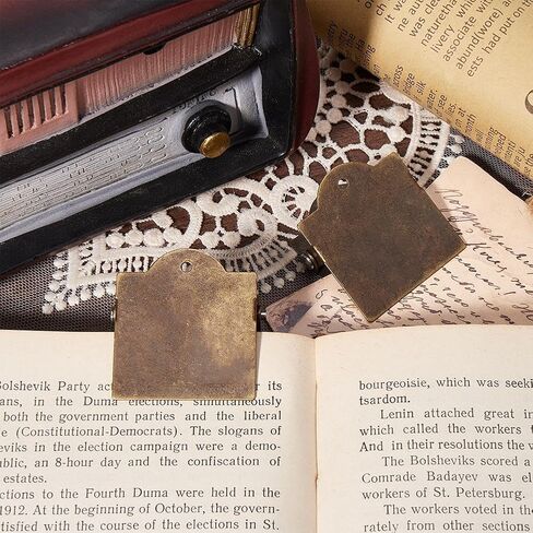 CRASPIRE 4Pcs Vintage Metal Book Clip Blank Antique Bronze Travelers TN Notebook Clips Small Binder Clamps Page Holder for Document File Organizer Junk Journal Planner Readers Book Lover School Office in Saudi Arabia