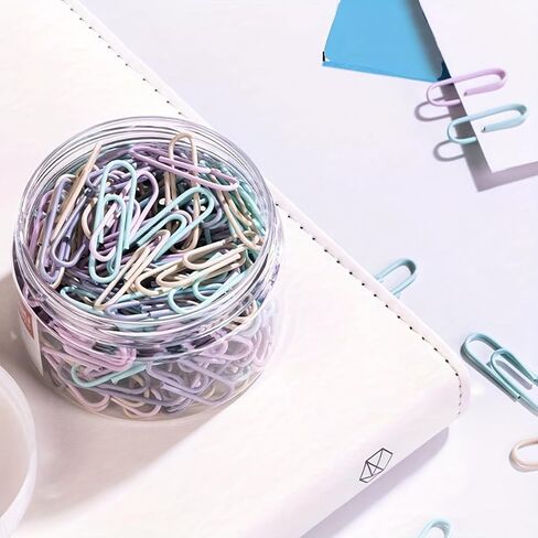 Office Supplies 240pcs Colored Paper Clips and Binder Clips Set, Assorted Sizes Paper Clamps with Rubber Bands for Office Desk Essentials in Saudi Arabia
