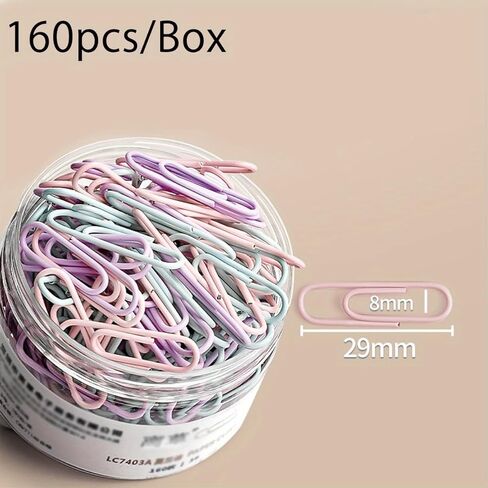 Office Supplies 240pcs Colored Paper Clips and Binder Clips Set, Assorted Sizes Paper Clamps with Rubber Bands for Office Desk Essentials in Saudi Arabia