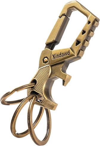 Heavy duty metal keychains, Carabiner Clip Keychain with Bottle Opener, 3 Key Rings for Car Keys, Family Present for Men and Women(Black-1pcs) in Saudi Arabia