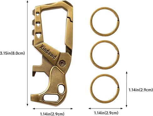 Heavy duty metal keychains, Carabiner Clip Keychain with Bottle Opener, 3 Key Rings for Car Keys, Family Present for Men and Women(Black-1pcs) in Saudi Arabia
