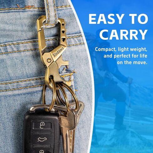 Heavy duty metal keychains, Carabiner Clip Keychain with Bottle Opener, 3 Key Rings for Car Keys, Family Present for Men and Women(Black-1pcs) in Saudi Arabia