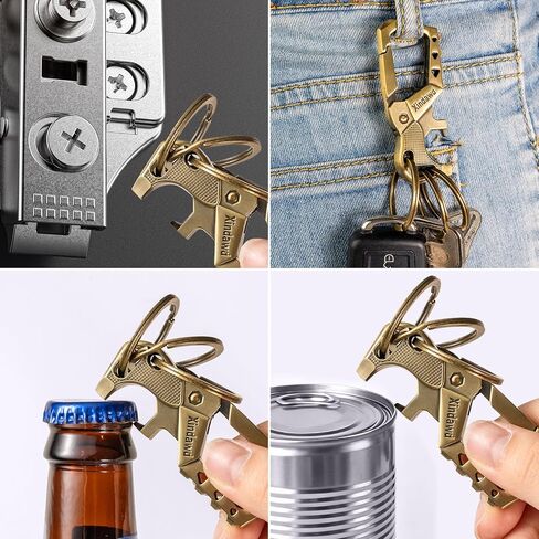 Heavy duty metal keychains, Carabiner Clip Keychain with Bottle Opener, 3 Key Rings for Car Keys, Family Present for Men and Women(Black-1pcs) in Saudi Arabia