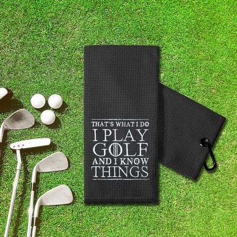 TOUNER Funny Golf Towel Gift for Dad, Retirement Gifts for Men Golfer, Funny Golf Towel for Men, Embroidered Golf Towels for Golf Bags with Clip (Best Grandpa) in Kuwait