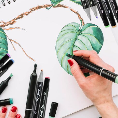 120 Colors Alcohol Markers with Base, Dual Tip Coloring Markers for Adults,Color Book Marker for Adult Coloring Books, Artists Painting, Sketching in Saudi Arabia