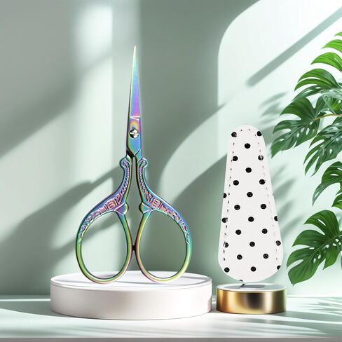 3.6inch Small Craft Scissors with PU Leather Cover Stainless Steel Sharp Tip Shears Scissors for Cross Stitch Sewing Crafting Art Work Threading Needlework Knitting in Saudi Arabia
