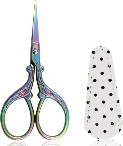 3.6inch Small Craft Scissors with PU Leather Cover Stainless Steel Sharp Tip Shears Scissors for Cross Stitch Sewing Crafting Art Work Threading Needlework Knitting in Saudi Arabia