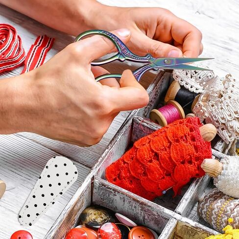 3.6inch Small Craft Scissors with PU Leather Cover Stainless Steel Sharp Tip Shears Scissors for Cross Stitch Sewing Crafting Art Work Threading Needlework Knitting in Saudi Arabia