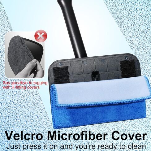 Windshield Cleaner Tool, Windshield Cleaning Wand Auto Window Cleaner Kit with Detachable Handle, 4 Microfiber Velcro Stick Pads and 1 Spray Bottle, Glass Wiper Kit for Windshield,Trucks,SUVs,RVs,Home in Saudi Arabia