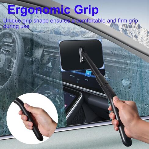 Windshield Cleaner Tool, Windshield Cleaning Wand Auto Window Cleaner Kit with Detachable Handle, 4 Microfiber Velcro Stick Pads and 1 Spray Bottle, Glass Wiper Kit for Windshield,Trucks,SUVs,RVs,Home in Saudi Arabia