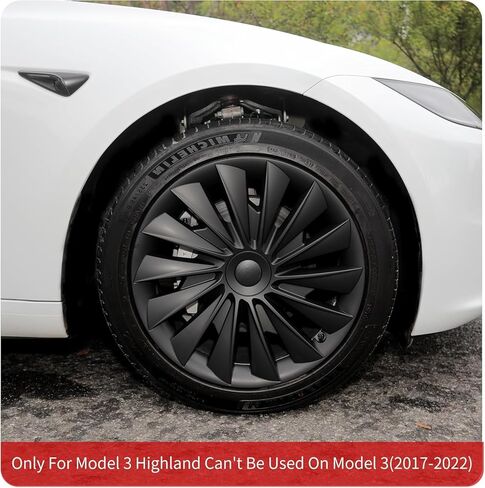 غطاء العجلة لطراز تسلا 3 (2017-2023) 4 قطع من أغطية المحور لطراز تسلا 3 18 بوصة موديل 3 غطاء حافة غطاء كامل لأغطية المحور موديل 3 ملحقات (توربين 3A) in Kuwait