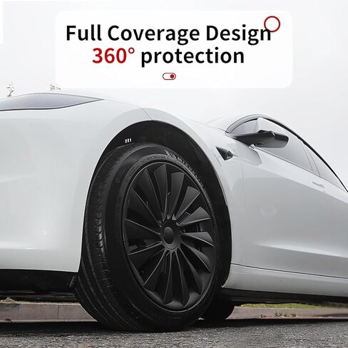 غطاء العجلة لطراز تسلا 3 (2017-2023) 4 قطع من أغطية المحور لطراز تسلا 3 18 بوصة موديل 3 غطاء حافة غطاء كامل لأغطية المحور موديل 3 ملحقات (توربين 3A) in Kuwait
