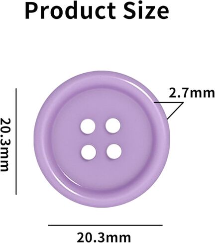 60 Pcs Sewing Buttons for Clothes, 20mm(3/4") 4 Hole Colorful Resin Buttons for Crafts DIY Arts Clothing Card Making Sweater Shirt, Assorted Colored Button in Saudi Arabia
