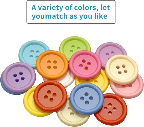 60 Pcs Sewing Buttons for Clothes, 20mm(3/4") 4 Hole Colorful Resin Buttons for Crafts DIY Arts Clothing Card Making Sweater Shirt, Assorted Colored Button in Saudi Arabia