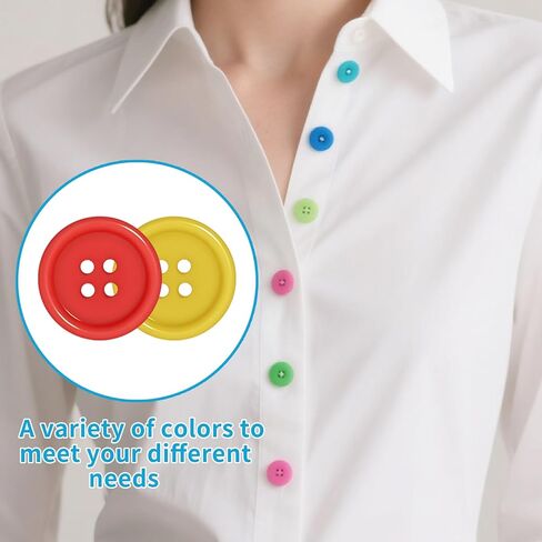 60 Pcs Sewing Buttons for Clothes, 20mm(3/4") 4 Hole Colorful Resin Buttons for Crafts DIY Arts Clothing Card Making Sweater Shirt, Assorted Colored Button in Saudi Arabia