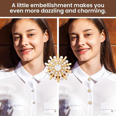 Rhinestone Button Covers, Gold Crystal Clip on Button Covers, Decorative Formal Cufflink Buttons in Saudi Arabia