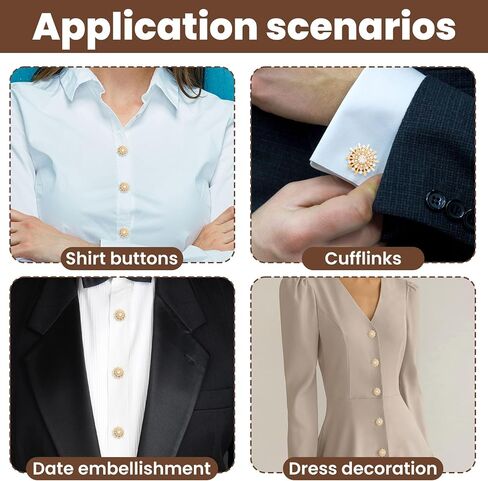 Rhinestone Button Covers, Gold Crystal Clip on Button Covers, Decorative Formal Cufflink Buttons in Saudi Arabia