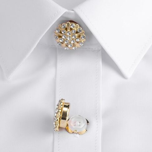 Rhinestone Button Covers, Gold Crystal Clip on Button Covers, Decorative Formal Cufflink Buttons in Saudi Arabia