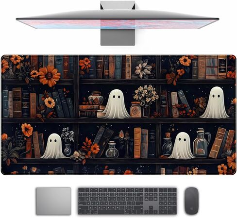 لوحة ماوس مكتبية من Dark Academia مقاس XL لوحة ماوس مكتبية كبيرة ممتدة للألعاب، لوحة مفاتيح كمبيوتر محمول ولوحة مفاتيح للكمبيوتر المحمول باللون الأخضر الغامض، سجادة حماية سطح المكتب للنساء والبنات مقاس 31.5 × 11.8 بوصة in Kuwait